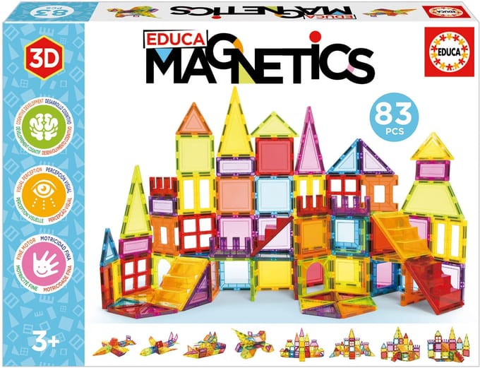 Educa - Magnetics - Magnetic Tiles - Magnetische panelen - Magnetische tegels - 83 stuks