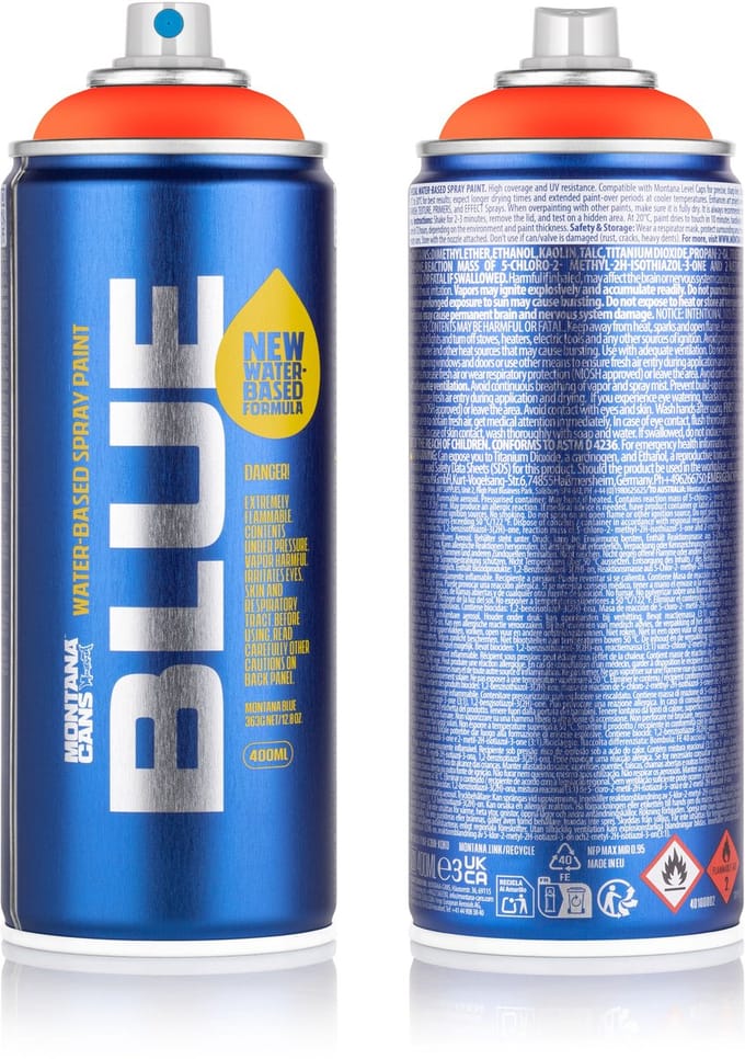 Montana BLUE Fluor Orange Spuitbus 400ml