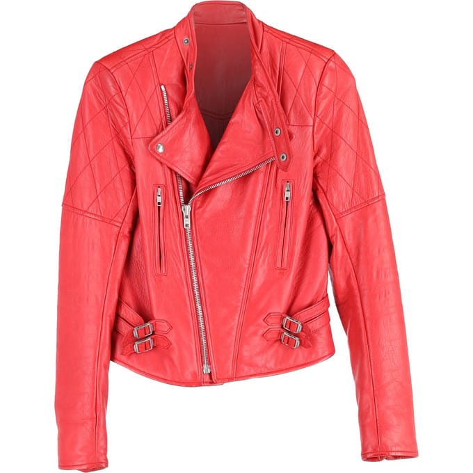 Joseph Bikerjack in Rood Leer