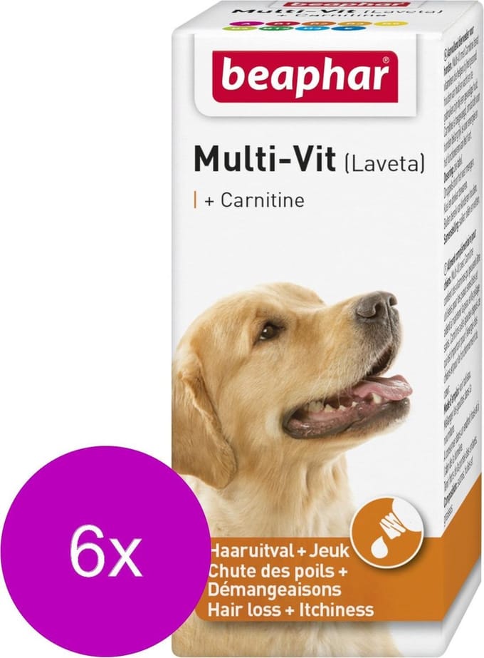 Beaphar Lavita Multi-Vit Hond - Voedingssupplement - Huid - Vacht - 6 x 20 ml