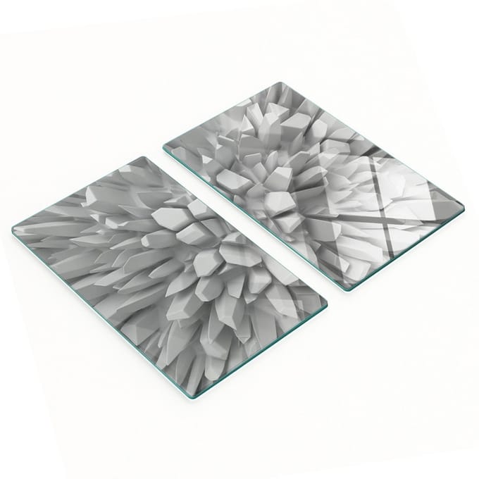 Set van gehard glazen snijplanken met 3D-print, 2x30x52 cm