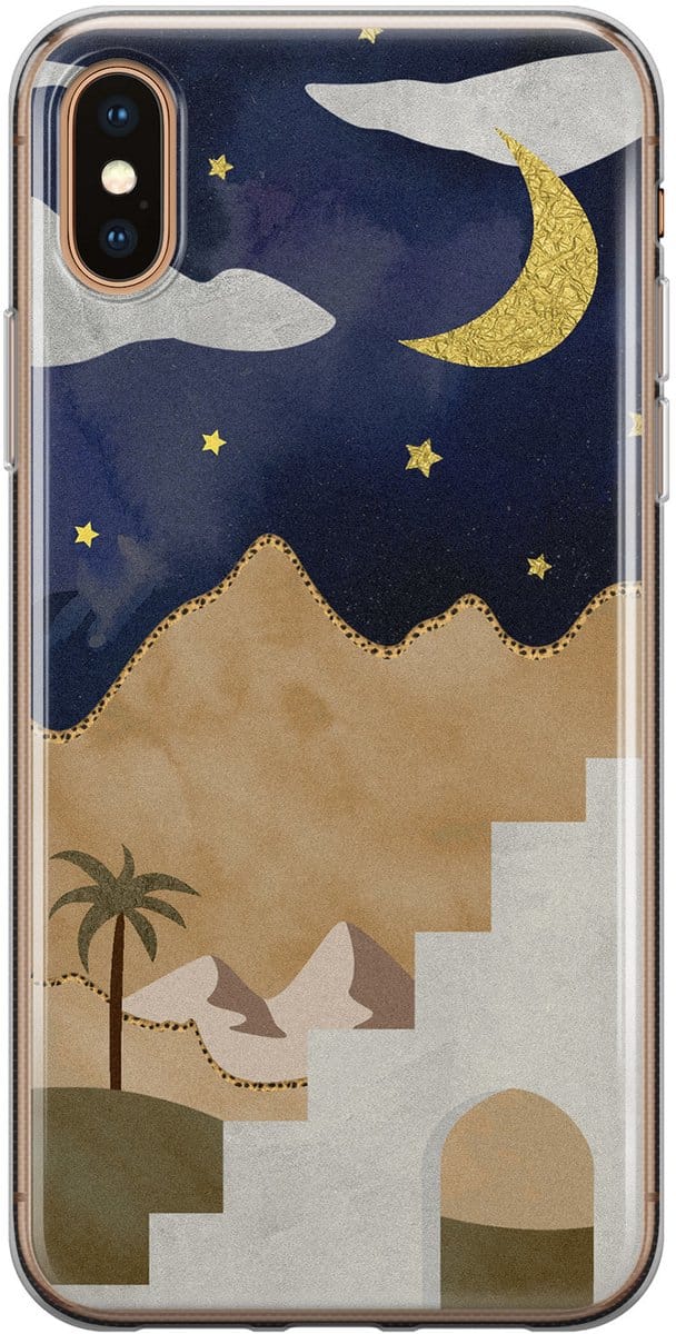 Leuke Telefoonhoesjes - Geschikt voor iPhone Xs - Woestijn - Soft case - TPU - Multi