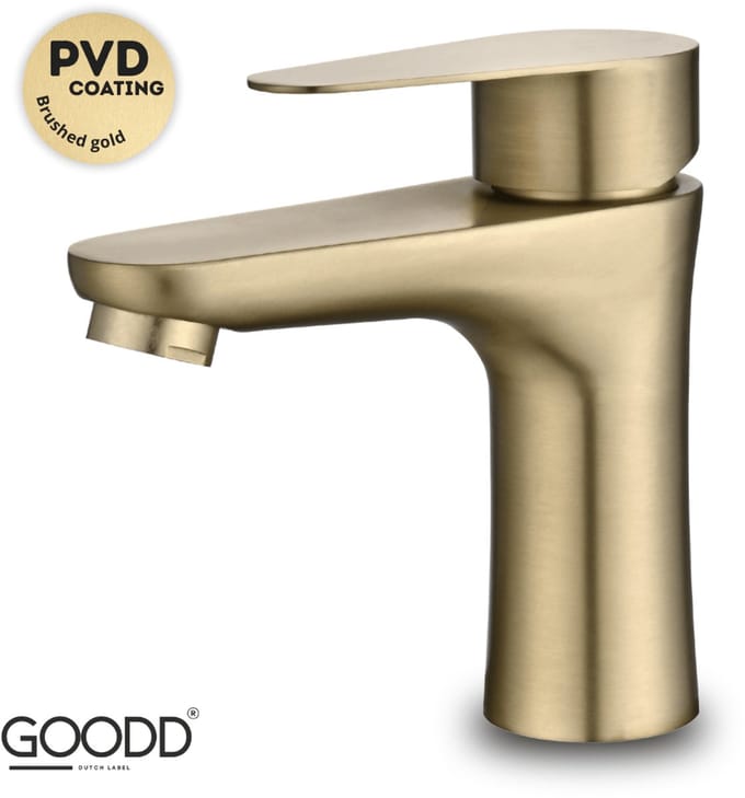 GOODD® Menton - Wastafelkraan - Mengkraan - PVD coating - RVS - Goud