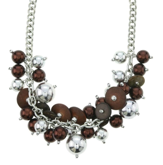 Behave - Statement ketting dames - Kralen en knopen - 40 cm