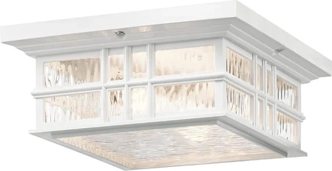 Kichler LED Buitenlamp Beacon Square | 2X E27 Max 60W | IP44 | Dimbaar | White