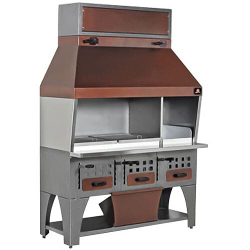 GGM Gastro Wand-Holzkohlegrill - 1,6 m Zilver / Koper
