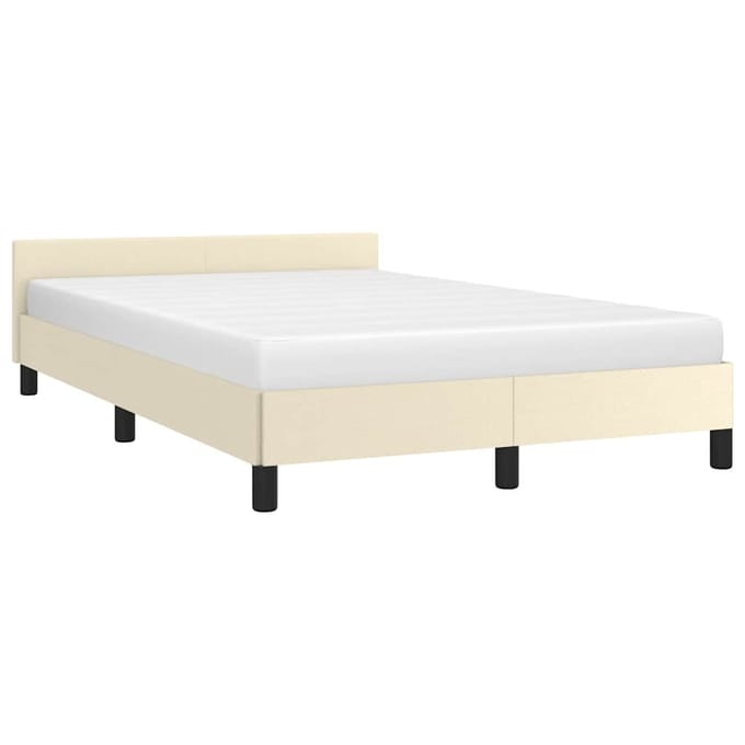 vidaXL - Bedframe - met - hoofdeinde - zonder - matras - 120x200 - cm - crèmekleurig