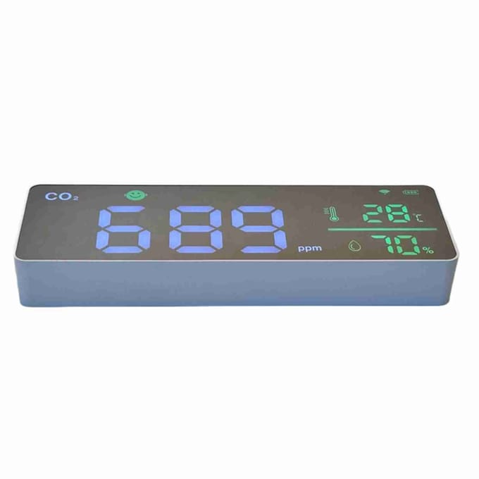CO2-meter Thuis Binnen Wandmontage Temperatuur Vochtigheidsdetector voor Tuya APP Koppeling Gegevens gray