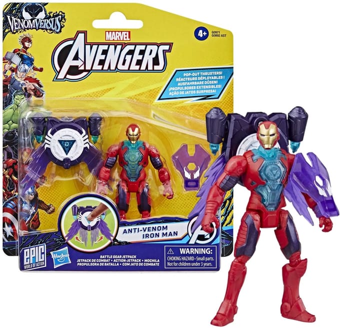 Marvel Avengers Venom Versus Iron Man - 10 cm groot - Met accessoires - Actiefiguur