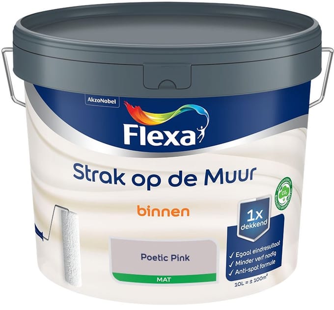 Flexa - Strak Op De Muur Binnen Mat - Poetic Pink - Mengverf - 10 L