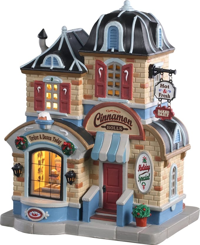 Lemax - 'Cinnamon Roll Shop' - Verlicht gebouw - Exclusief adapter (werkt ook op batterijen)