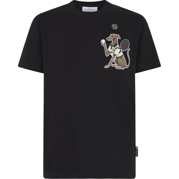 Round Neck T-Shirt Tennis Pet Patch