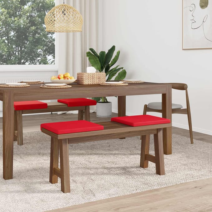 vidaXL - Bankkussen - 4 - pcs - Kunstleer - Rood - Diepte - 35 - cm