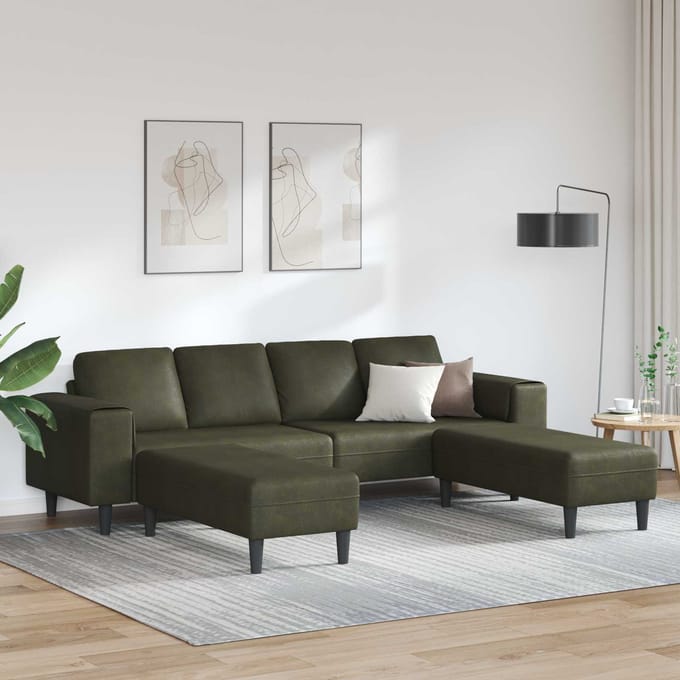 vidaXL - Woonkamerbank - 3 - st - Leger - Groen