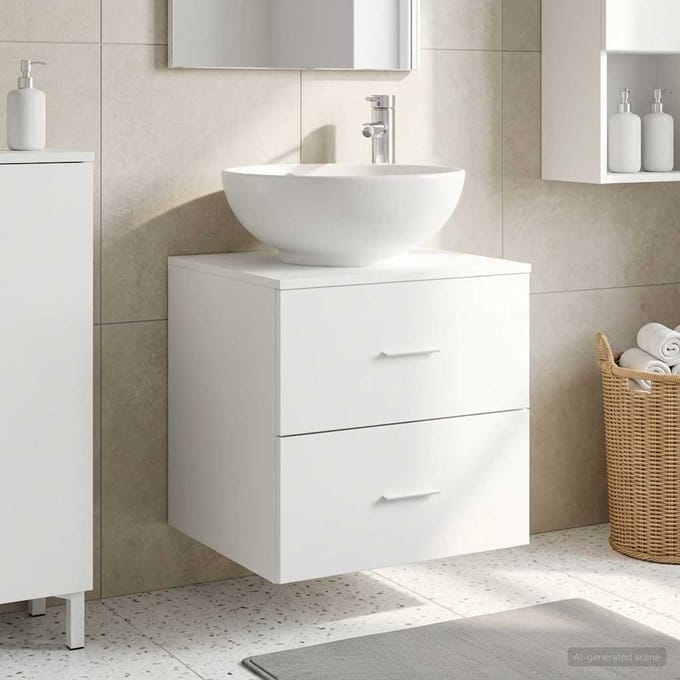 vidaXL Wandgemonteerde wastafelmeubel Wit 49,5 x 44,5 x 66,5 cm