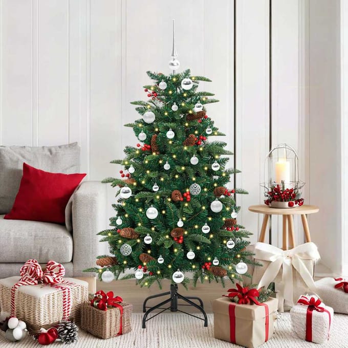 vidaXL - Kunstkerstboom - Groen - 150 - cm - PVC - en - Metaal - en - Plastic