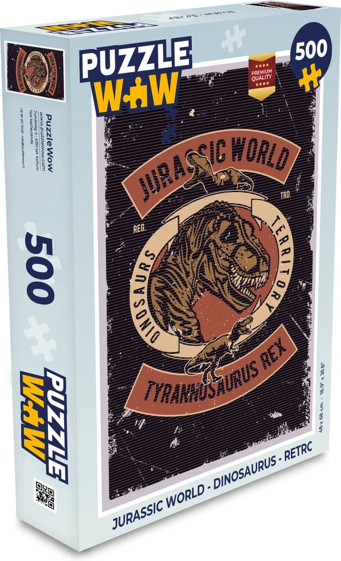 Puzzel Jurassic world - Dinosaurus - Retro - Legpuzzel - Puzzel 500 stukjes