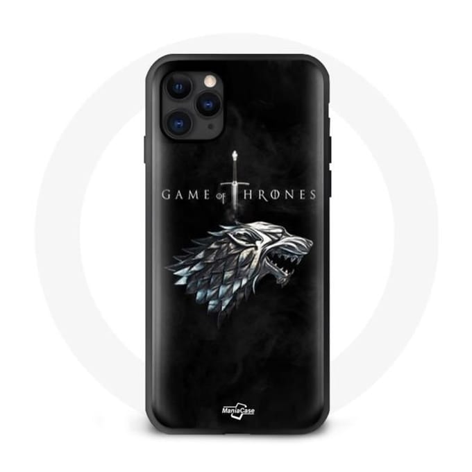 Coque - Maniacase - Iphone 11 Pro Max - Game of Thrones - Maison Stark - Protection souple noir