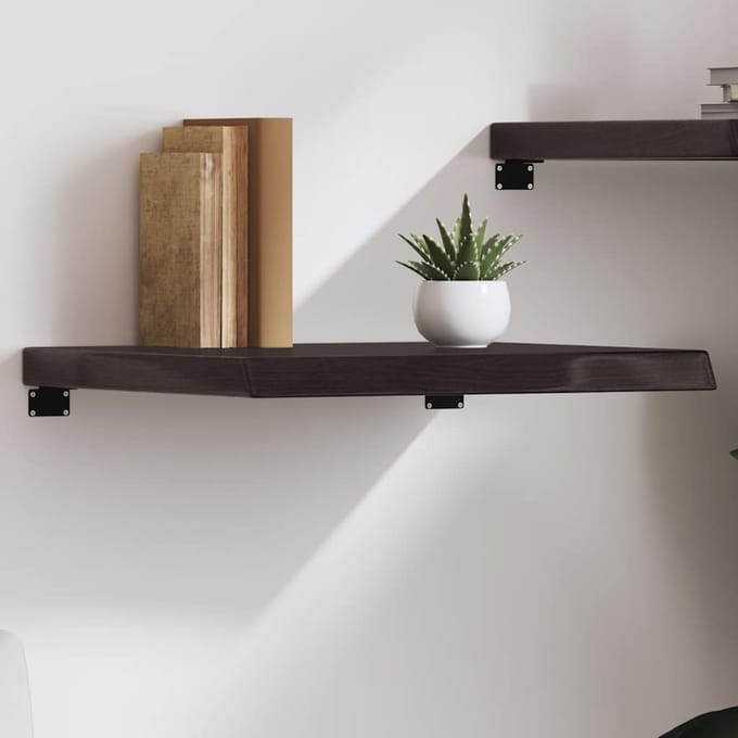 vidaXL - Wandschap - 60x60x(2-6)cm - behandeld - massief - eikenhout - donkerbruin