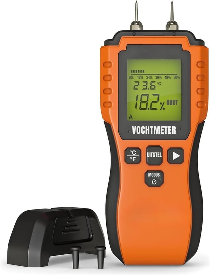 SCH® Vochtmeter Muren - Vochtmeter - Oranje - ‎18cm x 7cm x 5cm