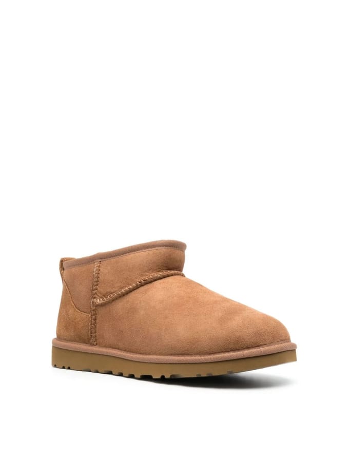 UGG® Classic Ultra Mini for Men in Brown, Size 6, Shearling/Polyester/Wool