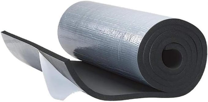 Isolatiematten - Isolatie rubber - Leidingen isoleren - Zelfklevend elastomeer - 6 mm dik - Zwart