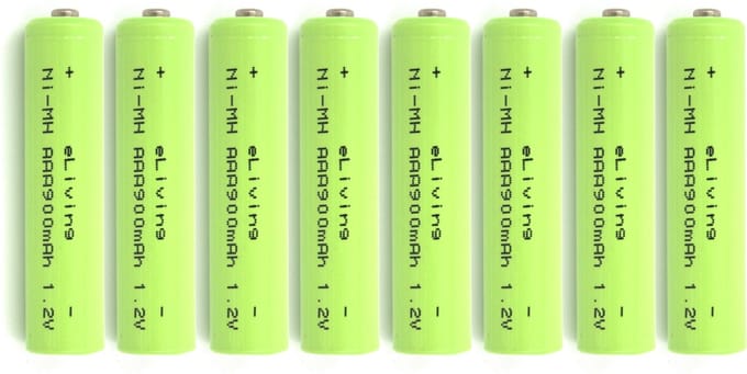 8 Oplaadbare AAA batterijen 900mAh 1.2V NiMH