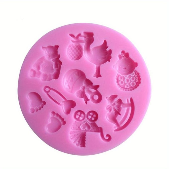 1 stuks Silicone Leuke Dieren Vormige Mallen Perfect voor Knutsel Klei Mal roze