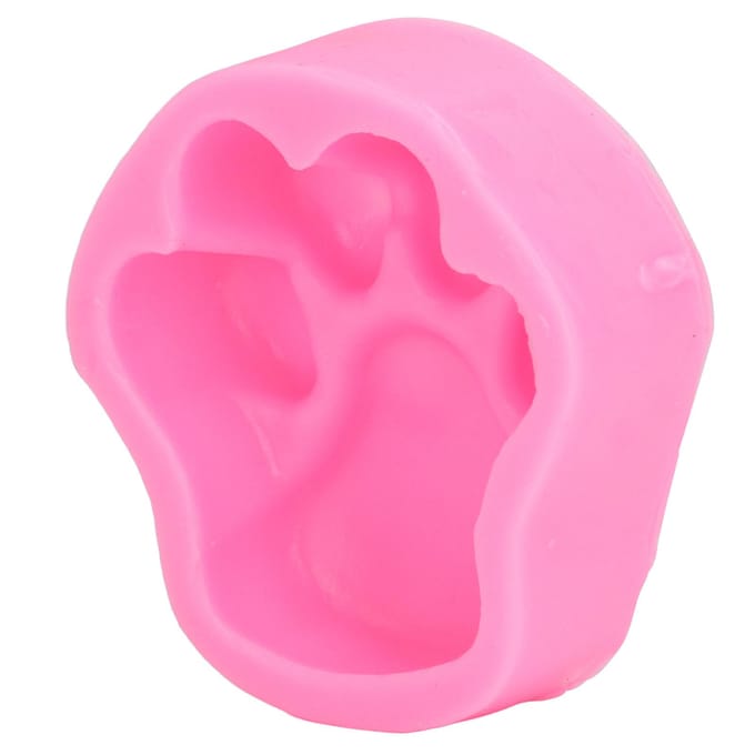 Moule en Silicone Flexible Doux Réutilisable Forme Patte Chat Chien Moule Décoration Outil de Cuisson pour Gâteau DIY pink