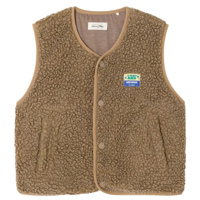 Mouwloze ruime fleece kind American Vintage