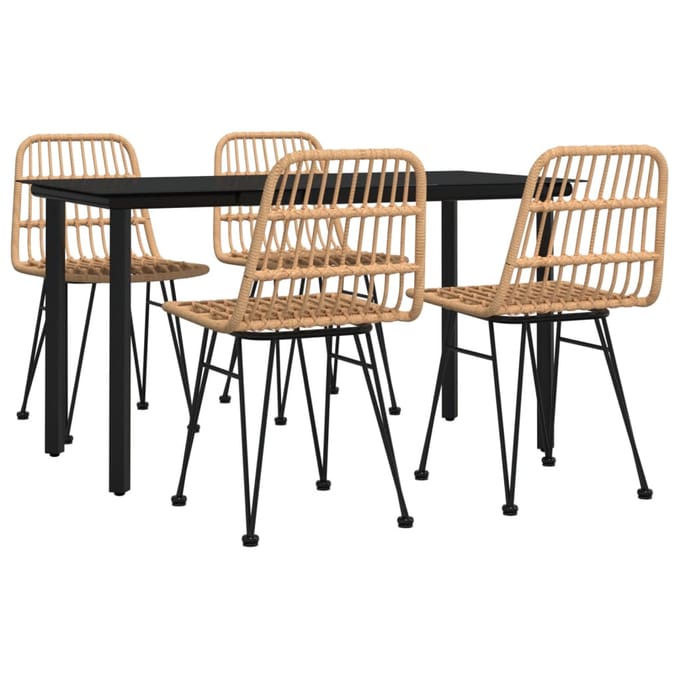 vidaXL - 5-delige - Tuinset - poly - rattan