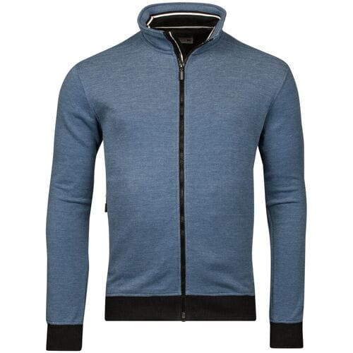 Baileys Vest Sweat Cardigan Zip Two-Tone Oxford Doubleface Jacquard Interlock Cobalt / male