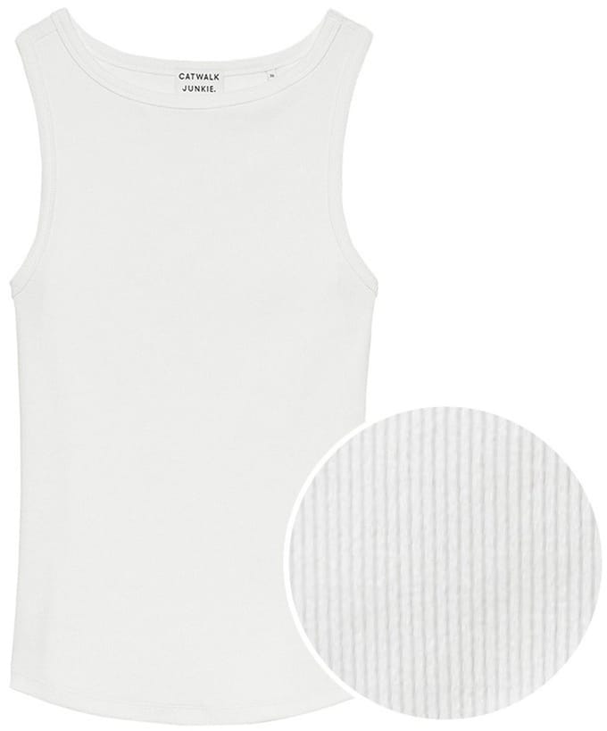 Catwalk Junkie dames O-hals singlet classic rib wit