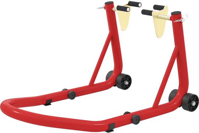HOMCOM Motorcycle Stand Staal 35L x 38B x 64H cm Rood
