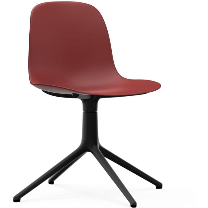 Normann Copenhagen - Form Draaistoel - rood - aluminium zwart