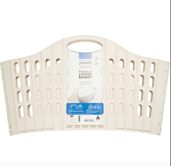 Addis - Wasmand opvouwbaar - inklapbaar - ruimtebesparend - 38L - beige