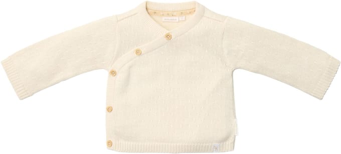 Little Dutch Gebreid Overslag Vestje - Maat 62 - Off White