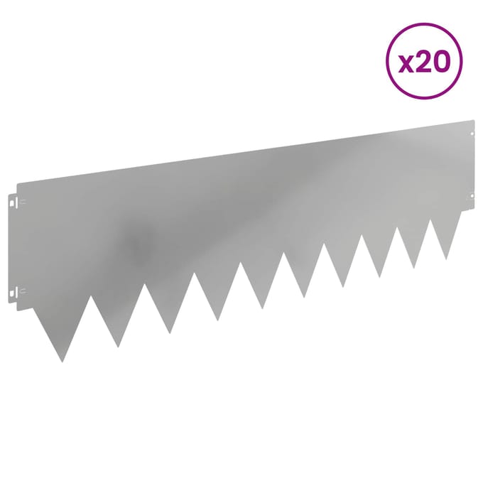 vidaXL - Gazonrand - 20 - st - 103 - x - 30 - cm - Staal - zilver