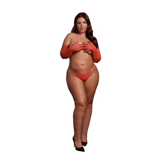 Le Desir- Opera handschoenen - Rood Plus Size