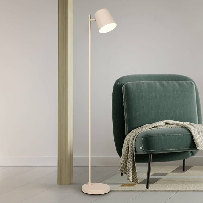 REALITY BLAKE - Vloerlamp - Beige - incl. 1x SMD 4,5 W - 4-stappen TOUCH - USB-aansluiting - Oplaadbaar - Snoerloos