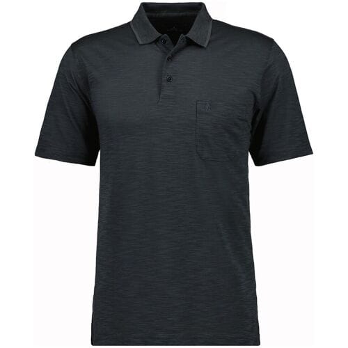 Ragman Polo Soft Knit Fine Stripe Easy Care Leisteen / male