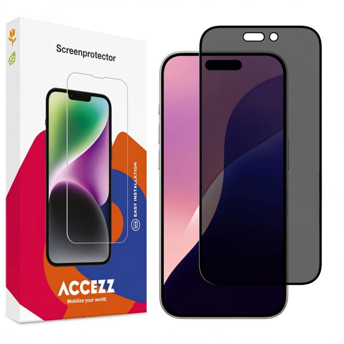 Accezz Screen Protector - Geschikt voor Apple iPhone 17 Pro Max / 16 Pro Max - Gehard Glas Privacy Screenprotector