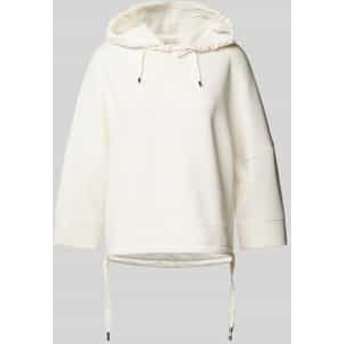 Korte hoodie in scuba met3/4-mouwen