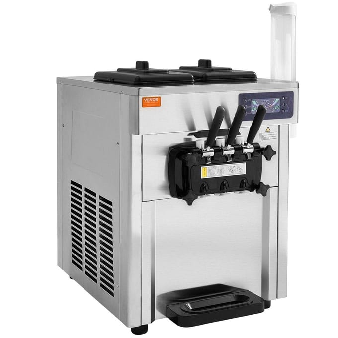 Machine à glace à l'italienne commerciale, rendement 18-28 L/H, 3 parfums