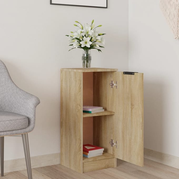 vidaXL - Dressoir - 30x30x70 - cm - bewerkt - hout - sonoma - eikenkleurig