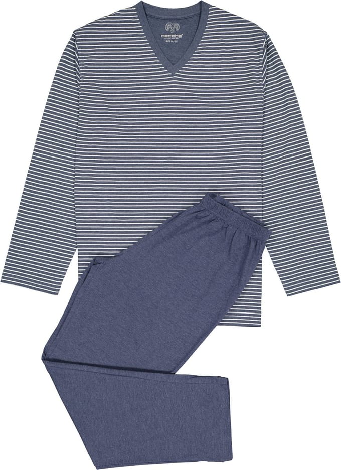 Ceceba heren pyjama - blauw met wit gestreept