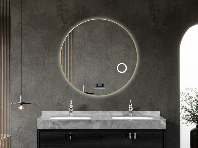 Mawialux LED Badkamerspiegel - Bluetooth - Livia - 100cm - goud