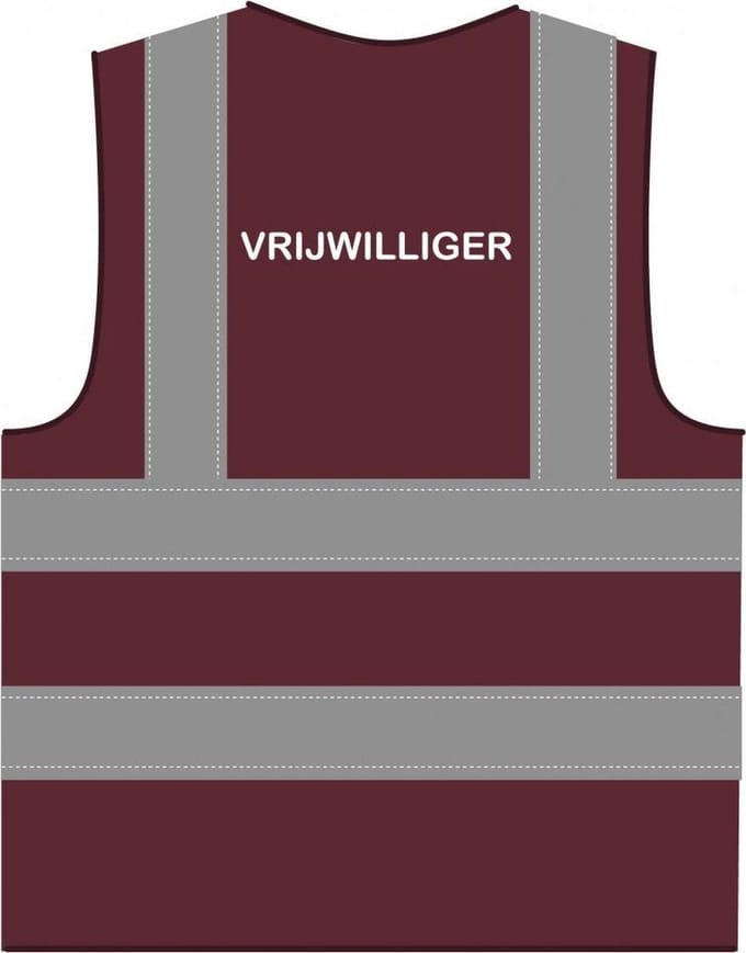 Vrijwilliger hesje RWS bordeauxrood