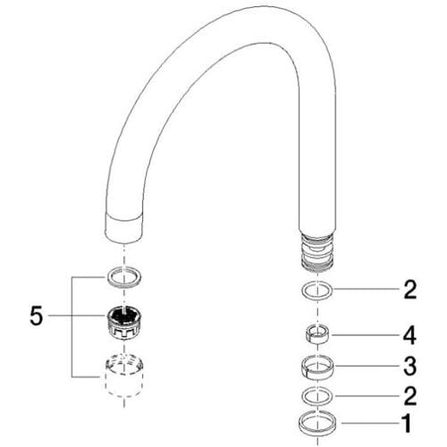 Dornbracht Tara Logic replacement spout 90282216202-00