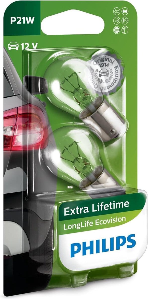 Philips Binnenverlichting P21w Longlife Ecovision 12v Wit 2 Stuks